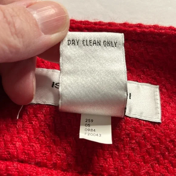 ISAAC MIZRAHI TARGET sz 14 Red Button Tweed Pleated Wool blend Wrap Skirt - Picture 11 of 11